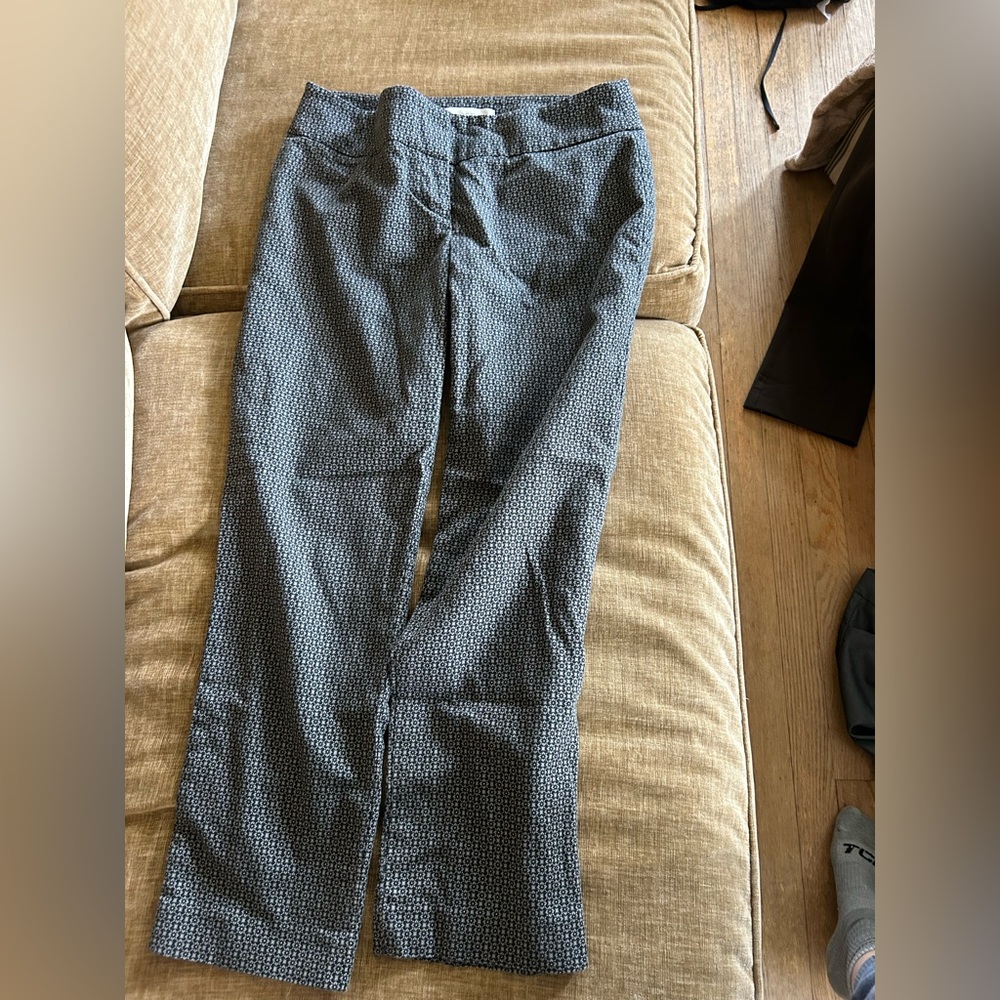 Loft Patterned ankle pants  in black with tan design size 4